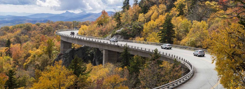 Linn Cove Viaduct on the Blue Ridge Parkway in North Carolina
